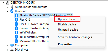 Update Bluetooth driver