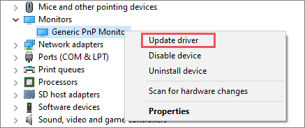 Update monitor driver
