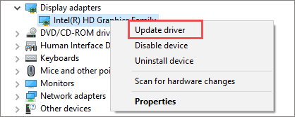 Update the graphics driver