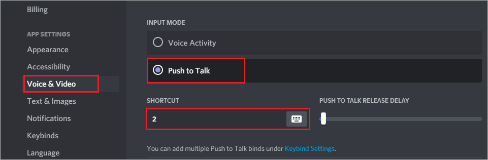 Select Push to Talk
