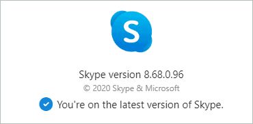 Skype application version number