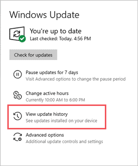 View Update History of Windows