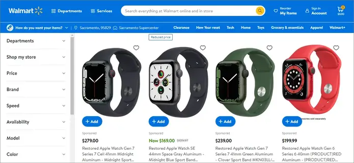 Refurbished Apple Watch from Walmart