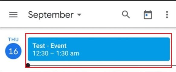 Open the Calendar app and select event