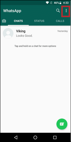 WhatsApp-chat-backup Tap on the three dots
