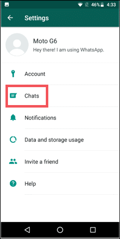 WhatsApp-chat-backup Tap on Chats