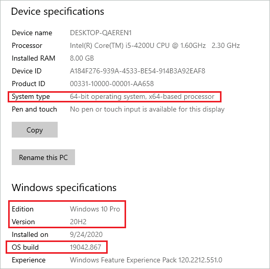 what version of windows do I have? check windows 10 details