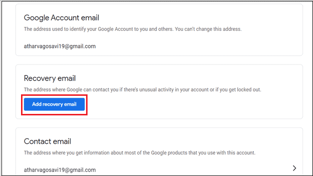 Add alternate email