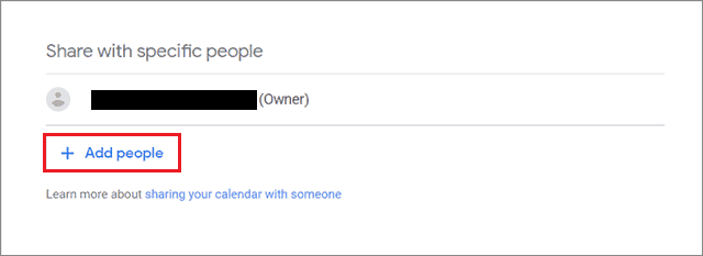 Add a person to share a calendar