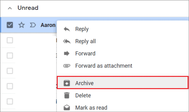  Archive an email