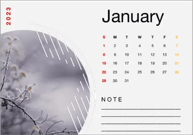 Nature Desk Calendar 2023 Template