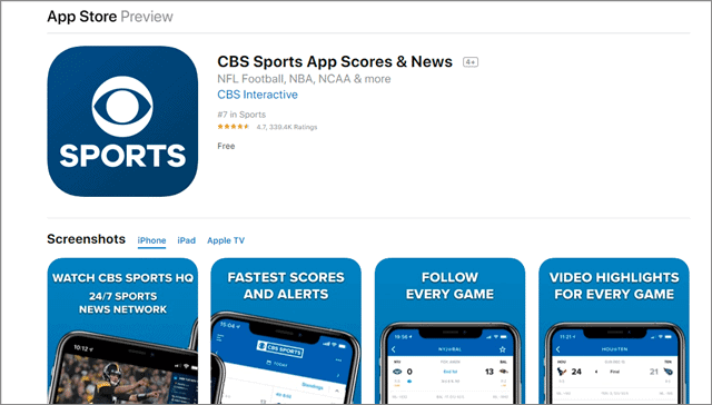 cbs sports app 