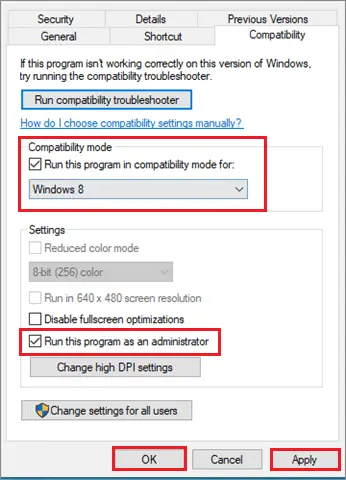 change compatibility and run as administrator when games keep crashing pc