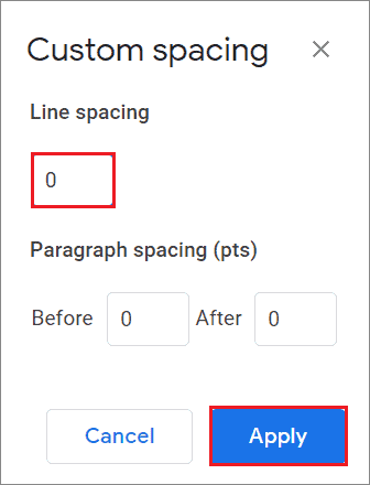 Change Line Spacing to 0 how to delete page in Google Docs.