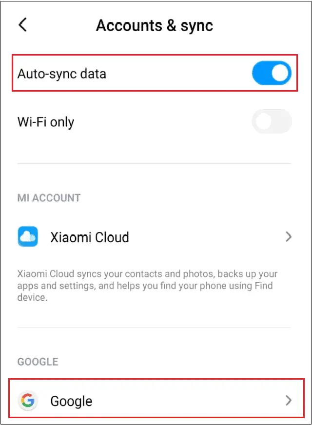 Make sure Auto-sync is enabled