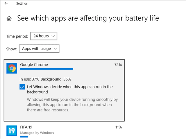 check battery usage