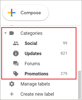 Check categories to fix disappearing emails in Gmail