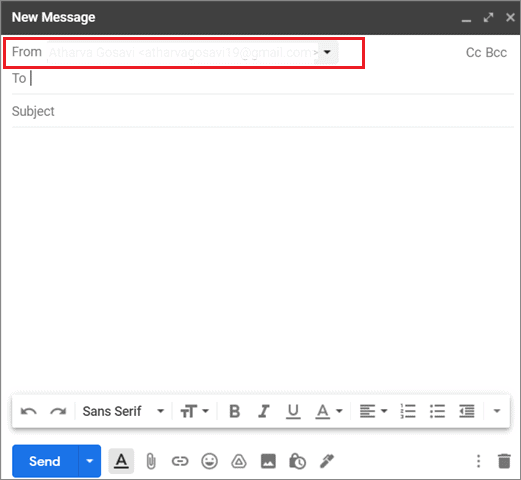 Check the default Send mail as email address