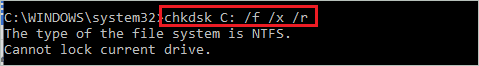 Execute chkdsk command