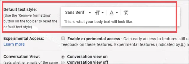 change font in gmail