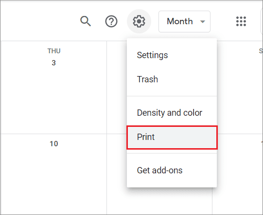 Choose the Print option