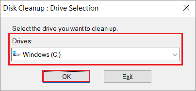 Select the disk to clean