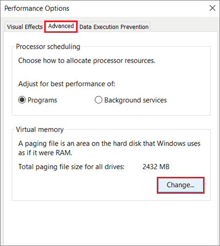 Click on Change to fix Windows 10 slow boot issue