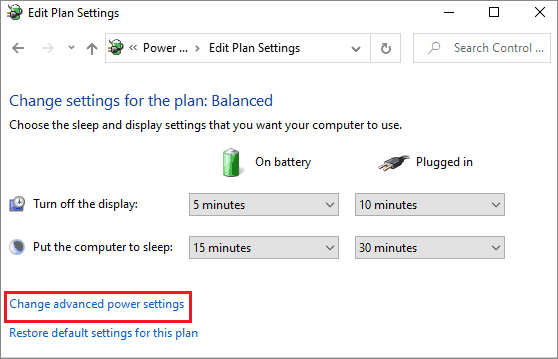 click change advanced settings to fix touch screen not working Windows 10