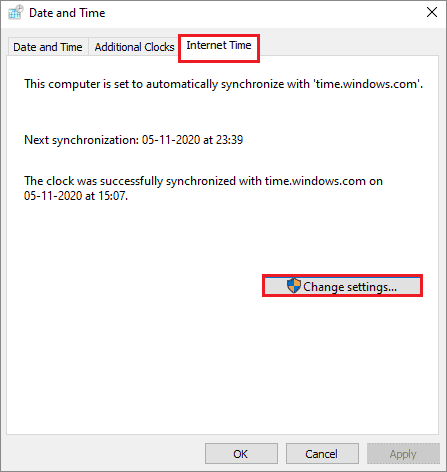 click change time zone