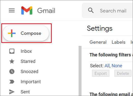 Open Gmail and click on Compose