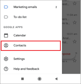 Open Contacts Google app for how to edit contacts in Gmail