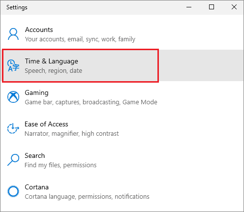 click language and time