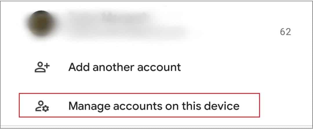 Tap on Manage all accounts on this device