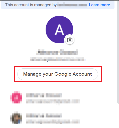 Click on Manage your account