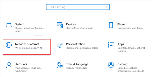 Select Network & Internet