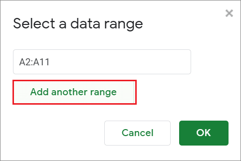 Select Add another range
