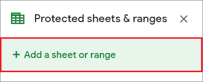 Click on Add a sheet or a range