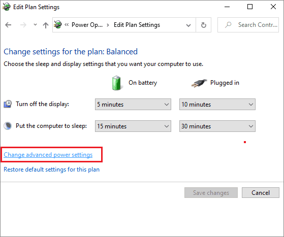 click on advanced power settings