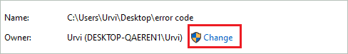 Click on Change