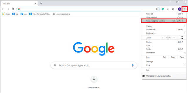 click on three dots in chrome for how to go incognito
