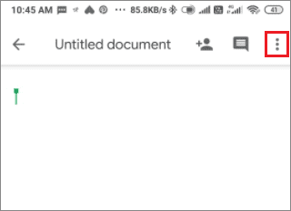 Tap on the three horizontal lines in Google Docs for how to remove header in Google Docs