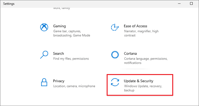 click on update and security 7