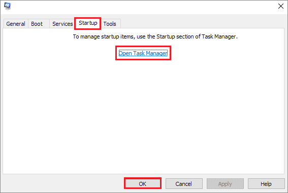 Select on Open Task Manager