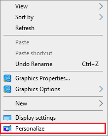 click personalize