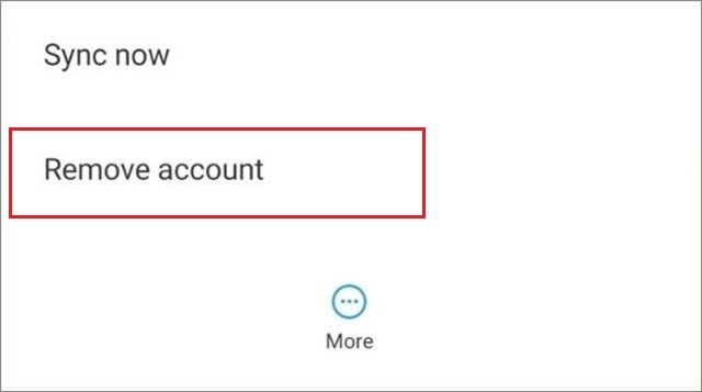 Click on Remove account