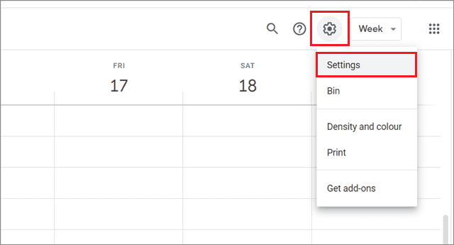 Click on the gear icon and open Settings