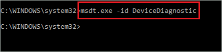 Command to open Hardware and Devices troubleshooter