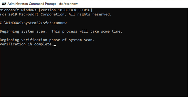 complete the sfc scan to fix windows 10 desktop icons missing