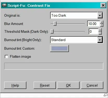 Oprava kontrastu gimp zásuvný modul 1