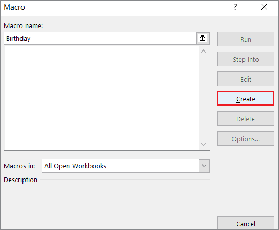 Create a macro